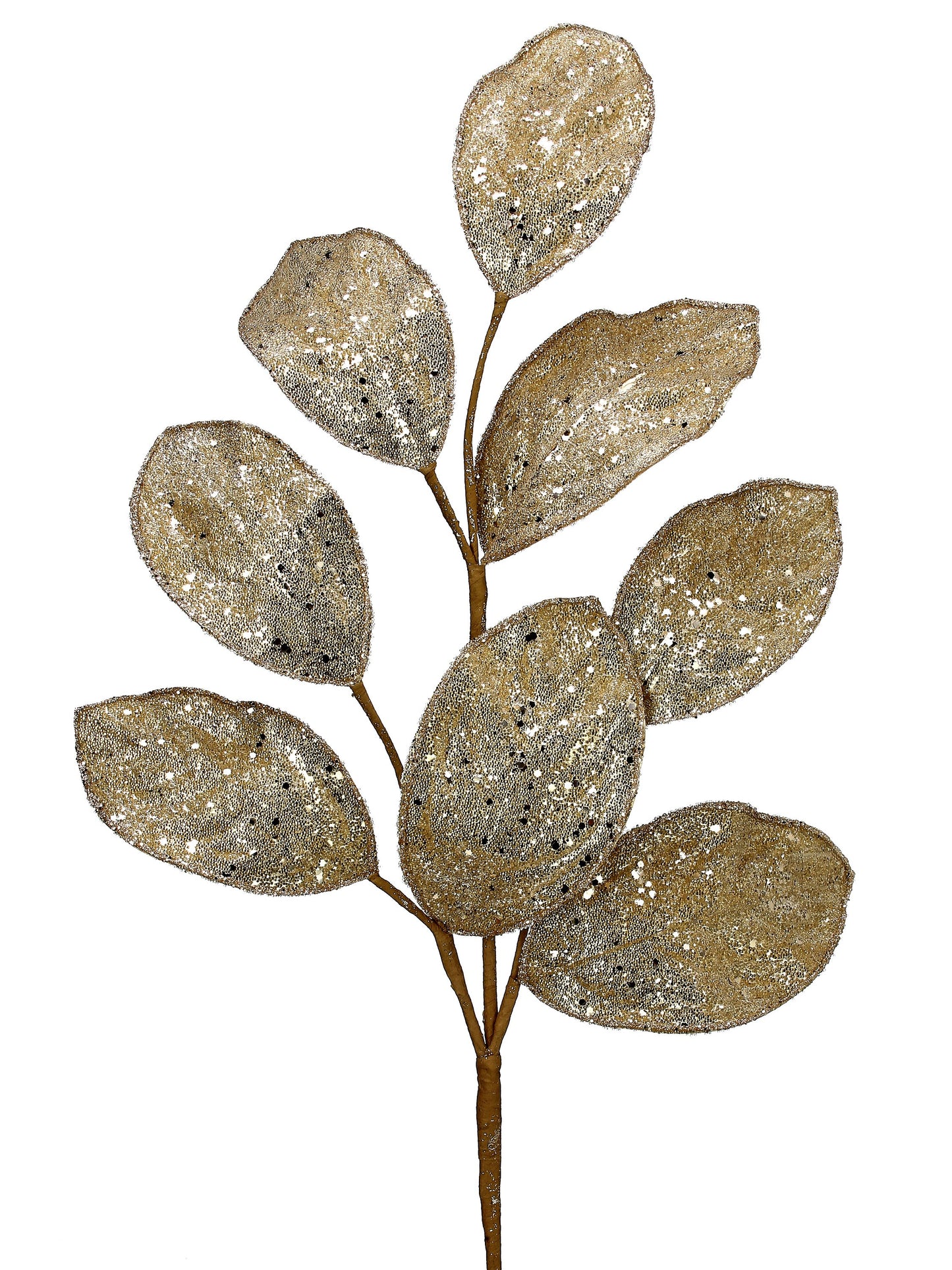 Micro Beaded/Sequins Magnolia Leaf Spray