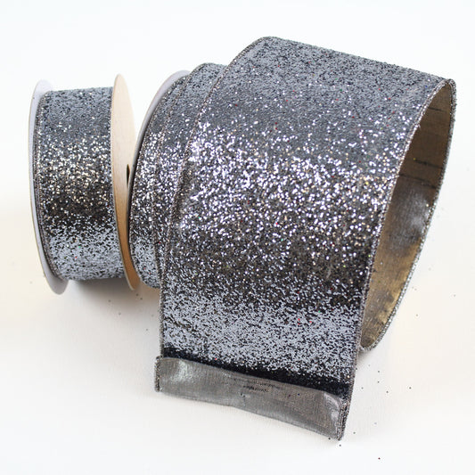 4" Graphite Glitter Magic Ribbon