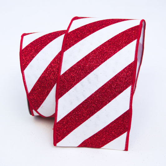 Glitter Candy Stripe Ribbon