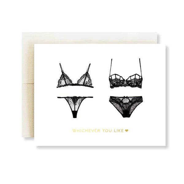 Whichever You Like Lingerie Illustration Love Card