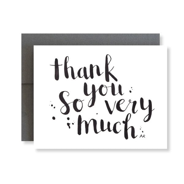 Brush Lettering Simple Thank You Card