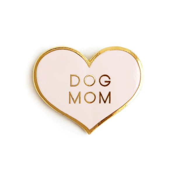 Dog Mom Pink Heart Enamel Pink