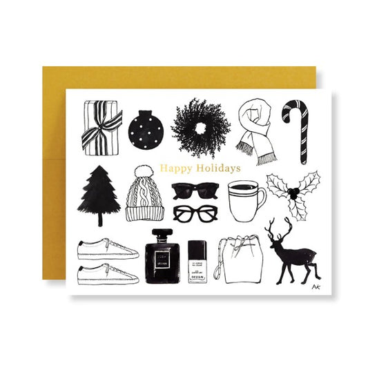 Fashion Illustration Stylish Christmas Card