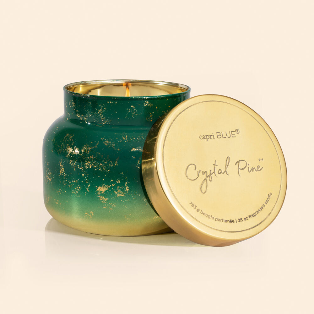 28oz Crystal Pine Glimmer Oversized Capri Jar