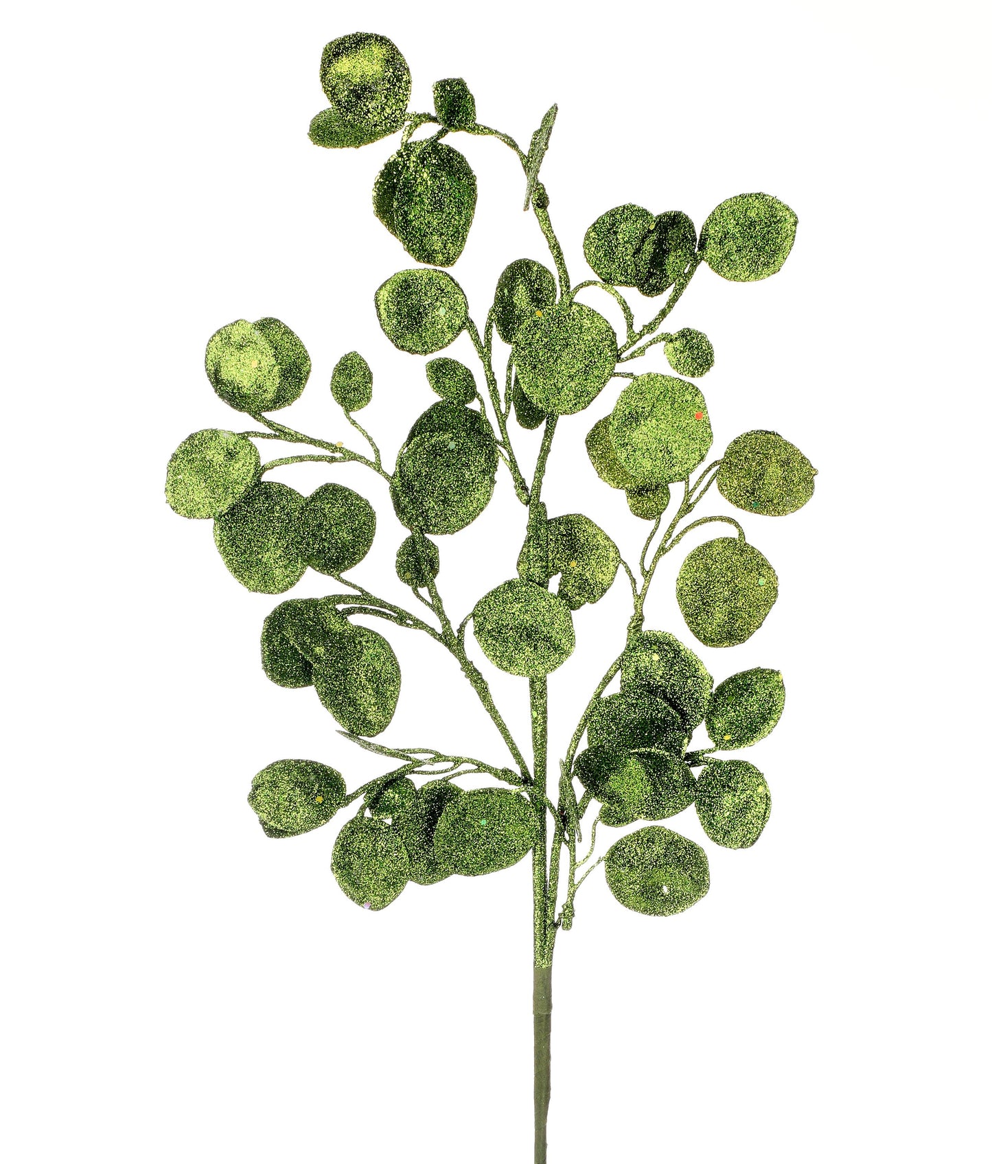 30" Glitter Lunaria Leaf Spray