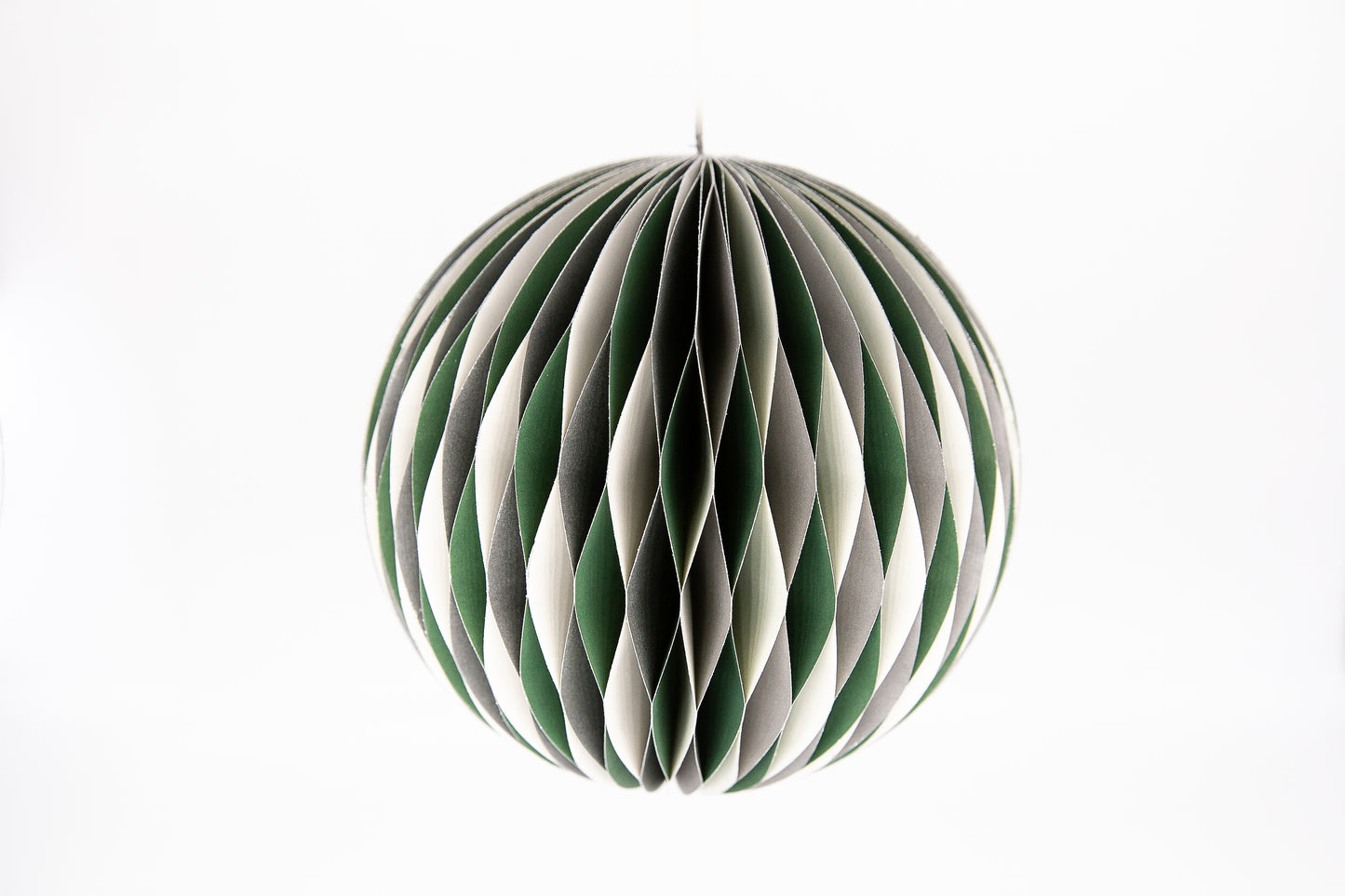 Green/Silver/White 7" Ball Ornament